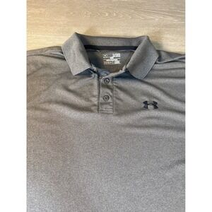Under Armour HeatGear Mens XL Gray Loose Fit Short Sleeve Performance Polo Shirt